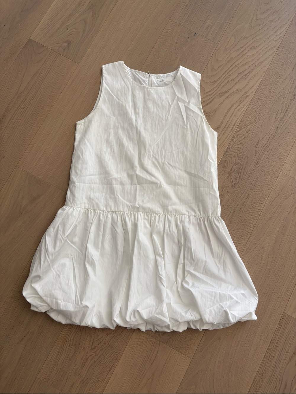 OAK + FORT White Sleeveless Bubble-Hem Mini Dress